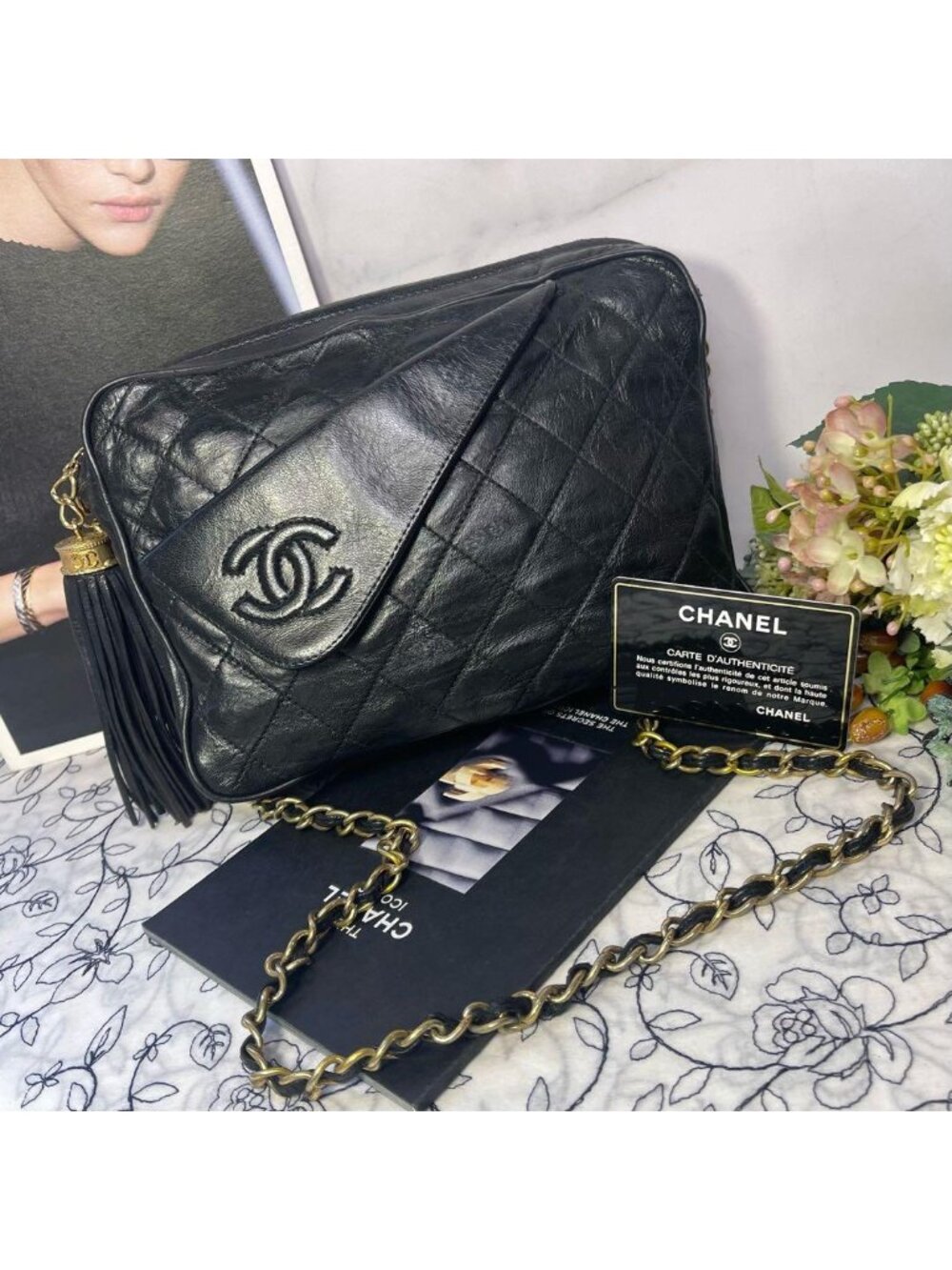 Chanel Camera Bag Fringe Quilted CC Logo